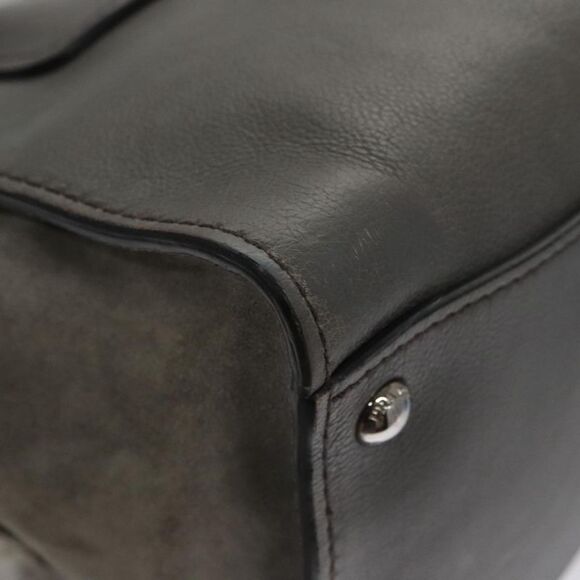 Prada Twin Zip Grey Suede Handbag (Pre-Owned) - Picture 9 of 16